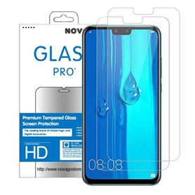NOVAGO Compatible avec Huawei Y9 2019 - Pack de 2 Films en Verre trempé Ultra résistant Anti Choc et Anti Explosion d'écran (Fil