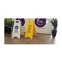 AUA SIGNALETIQUE - Chevalet signalisation Nettoyage en Cours Attention - Poids 1KG en Plastique Blanc