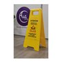 AUA SIGNALETIQUE - Chevalet signalisation Nettoyage en Cours Attention - Poids 1KG en Plastique Blanc