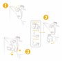 Lot de 2 Supports clic sans perçage pour Tringle à Rideau - Crochets à Pression sans adhésif pour Barres à Rideaux légers et voi
