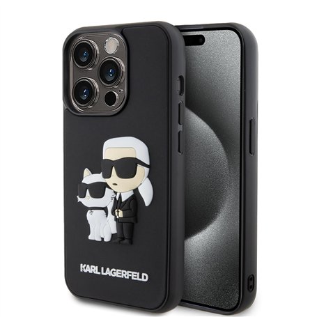 CG Mobile Karl Lagerfeld Coque en Caoutchouc 3D avec NFT Karl & Choupette pour iPhone 15 Pro Max