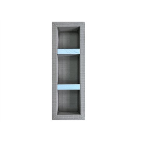 Vente-unique - Niche de Douche à encastrer et prête à carreler avec 2 étagères - 31 x 91 cm - Klara