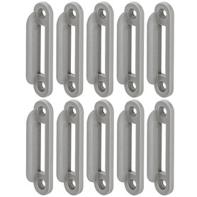 cyclingcolors 10x Gâche à équerre en plastique gris pour serrure à bouton poussoir Push-lock ou à pêne dormant pose en applique