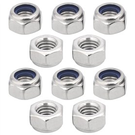 cyclingcolors 10x Ecrou Frein Hexagonal Acier Inoxydable A2 DIN 985 ISO 10511 Ecrous Hexagonaux Autobloquant Blocage Nylon pour