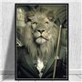 XHIPAS Tableaux, Posters et Arts Décoratifs Mafia Lion en Costume Jouer Au Billard Toile Murale Art Poster Et Imprimé Peinture s