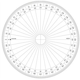 GRAPHOPLEX Rapporteur cercle entier 30cm degrés Transparent