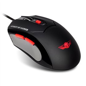 SPIRIT OF GAMER Gaming Mouse Pro-M2 USB / 2400 DPI / 6 Boutons/revêtement Anti-dérapant/Idéal pour Les Jeux Type LOL