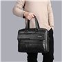 Waytex 71013 Sacoche Porte Documents Besace simili cuir, Mallette business Ordinateur et Tablette avec bandoulière Noir