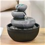 Fontaine d’Intérieur Cascade 3 Niveaux Jarre Effet Pierre Naturelle Lumière LED Coloré, Déco d’intérieur Zen et Élégant, Fontain