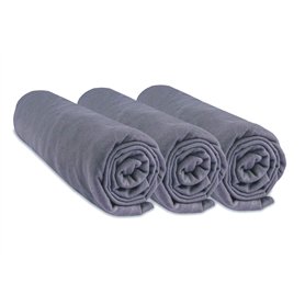 Lot de 3 Draps Housse 70x160 cm Lit Bébé Lit Enfant 70 x 160 | 100% Coton | Gris | Extensible & Respirant | Sommeil sain | Marqu