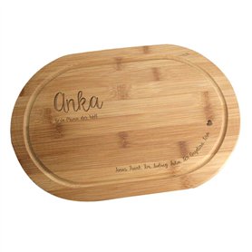 CADEAUX.COM - Planche à Découper Ovale Personnalisable en Bois - Mes petits amours - Idée Cadeau Personnalisé Avec Prénom et Mes