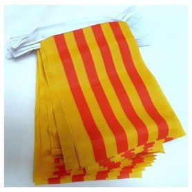AZ FLAG - Guirlande Drapeau Catalogne - 4 Mètres Avec 20 Petits Drapeaux Catalan De 15x10 cm - Fanion 100% Polyester - 40g