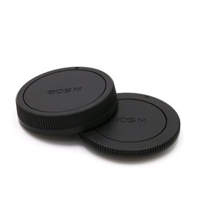 EOSM BO Bouchon BOITIER + Cache Arrière pour Objectif à Monture Canon EOS M EOS-M Compatible : EOS M M3 M5 M10 Etc. - ADAPTOUT M
