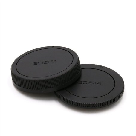 EOSM BO Bouchon BOITIER + Cache Arrière pour Objectif à Monture Canon EOS M EOS-M Compatible : EOS M M3 M5 M10 Etc. - ADAPTOUT M