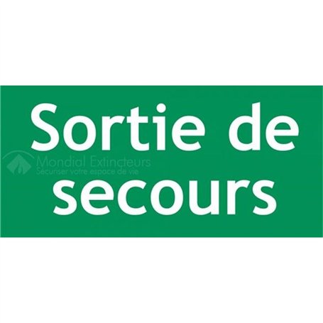 Panneau"Sortie de secours" 300 X 150 mm PVC rigide