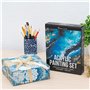 Zenacolor - Kit de Peinture Acrylique (40 pièces) - 24x12ml Peintures- Avec 5 Toiles à Peindre, 10 Pinceaux, 1 Palette - Set Pei