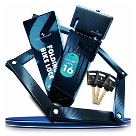 Zenacross - Antivol Vélo Haute Sécurité - Cadenas Résistant en Acier Carbone avec Support - Technologie SteelSecure et 3 clés po
