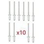 Lot de 10 Rivet Blanc Plaque D'IMMATRICULATION Voiture Auto Moto Scooter MOBYLETTE Protection Plastique VIS Boulon Fixation