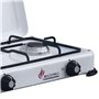 INTEC - Plaque de cuisson gaz portable 2 feux 3200W Réchaud à gaz butane ou propane Blanc laqué Couvercle