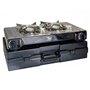 INTEC - Kit Plancha Gaz 2en1 Complet - Réchaud 2 feux Inox 4400W + Plaque Grill + 4 Cartouches Gaz Butane Intérieur/Extérieur