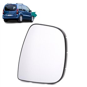 Glace de Rétroviseur Extérieure AVANT DROIT (Dégivrante) avec Support compatible pour Berlingo Spacetourer Jumpy Tepee Expert Tr