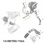Partsline Kit montage turbo compatible avec moteur 1.6 HDi 110 DV6 - crépine huile tuyau graissage vis banjo