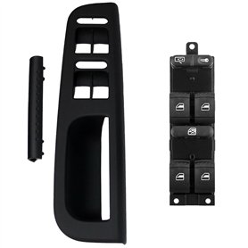 Cache Revêtement AVEC Platine Noire de Lève Vitre Avant Gauche Côté Conducteur équivalent à 1J4959857D 3B1867171E 1J4959857