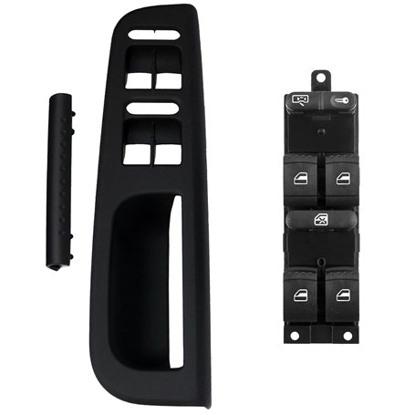 Cache Revêtement AVEC Platine Noire de Lève Vitre Avant Gauche Côté Conducteur équivalent à 1J4959857D 3B1867171E 1J4959857