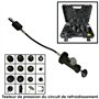 Partsline Testeur étanchéité circuit de refroidissement 18 pièces Pompe à main avec manomètre 0-2,5 bar + 15 adaptateurs + therm