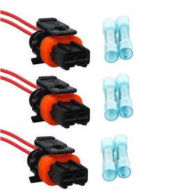 PARTSLINE - (Lot de 3) Kit Réparation Prise Fiche Connecteur Connectique Cablage Faisceau Electrique Cable Injecteur 2