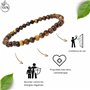 Bracelet en Pierres Naturelles véritables Oeil de tigre Perles de taille 4MM Pierres fines et Précieuses Bracelet Homme Bijoux H