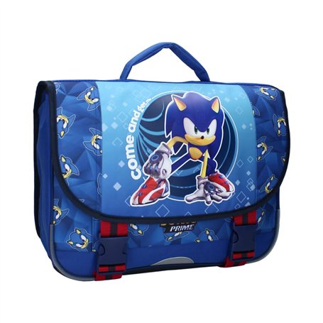 mybagstory Cartable Sonic Enfant – Sac à Dos École Primaire Garçon – Grand Format 33x38x12 cm – Confort Rembourré – Idéal CP CE1