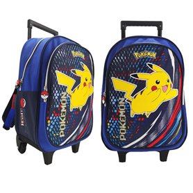 mybagstory - Sac à Dos à roulettes Pokémon Pikachu – Trolley Enfant 42x31x18 cm – 2 Compartiments – Sac école Maternelle ou Prim