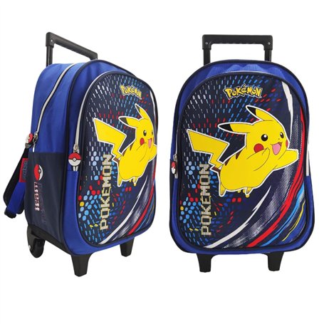 mybagstory - Sac à Dos à roulettes Pokémon Pikachu – Trolley Enfant 42x31x18 cm – 2 Compartiments – Sac école Maternelle ou Prim