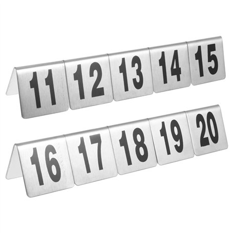 Scicalife 10 Pcs en Acier Inoxydable Tente Style Table Numéro Carte De Mariage Table Numéro Plaque Restaurant Table Numéro Signe