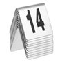 Scicalife 10 Pcs en Acier Inoxydable Tente Style Table Numéro Carte De Mariage Table Numéro Plaque Restaurant Table Numéro Signe