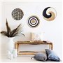 GFYWZ Lot de 3 paniers muraux décoratifs tressés suspendus bols décoratifs naturels, paniers plats tissés, paniers muraux en jon