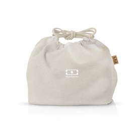 monbento - Lunch Bag MB Pochette M Natural Cream - Sac à Lunch Box Polyester et Coton - Idéal pour contenir Bento Box MB Origina