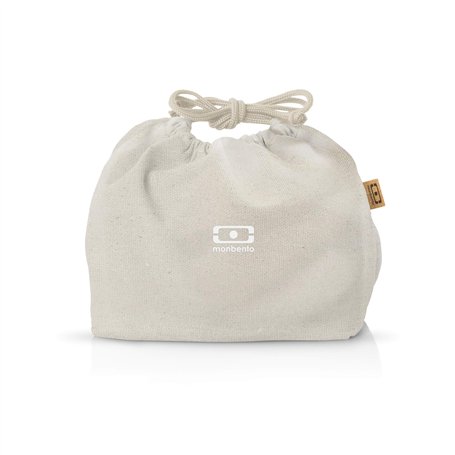 monbento - Lunch Bag MB Pochette M Natural Cream - Sac à Lunch Box Polyester et Coton - Idéal pour contenir Bento Box MB Origina
