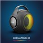R-MUSIC – DUOLED – Enceinte RGB sans Fil avec 2 micros Karaoké – Ports AUX/Micro SD/USB, 11 Jeux de lumières, 2 micros Inclus, S