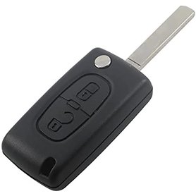 Pro-Plip CLE PLIP Compatible avec Peugeot 107 207 307 308 407 807 Partner Expert Citroen C1 C2 C3 C4 C5 C6 CE0536 2 Boutons Lame