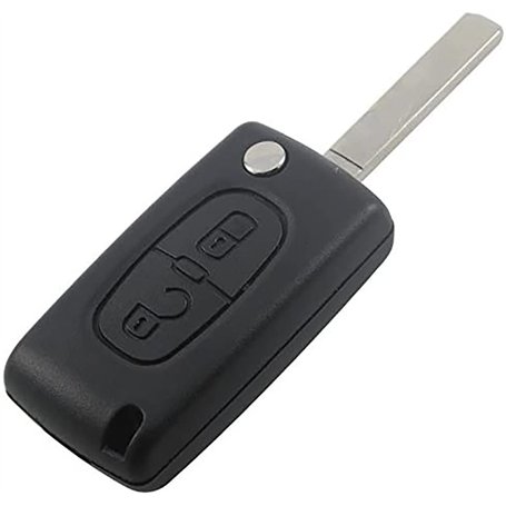Pro-Plip CLE PLIP Compatible avec Peugeot 107 207 307 308 407 807 Partner Expert Citroen C1 C2 C3 C4 C5 C6 CE0536 2 Boutons Lame