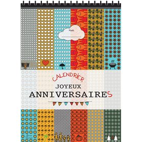 Calendrier Anniversaires perpetuel - Cadeau Anniversaire Bloc 14 pages spirales - Calendrier sans année