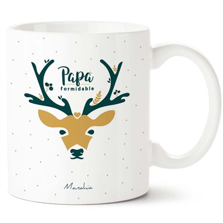 Manahia Mug Cadeau Papa Tasse Personnalisée - Papa Formidable - Avec Boite Kraft - 330 mL Céramique - Imprimé en France - Futur