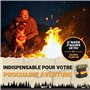 Kit Firesteel XXL - Pierre à Feu de Survie - Barre Magnésium Tendre de qualité 12mm - 20 000 utilisations - Amadou Inclus + Para