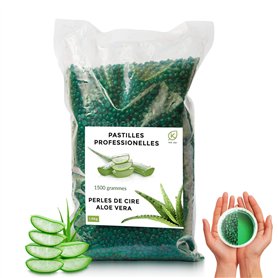 Perle de Cire Aloé-véra 1kg+500g Wax Bille de chauffe cire-professionnelle-sans bandes et appareil poils-Femme et Homme pour le