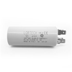 CONDENSATEUR PERMANENT 10 µF - Ø 30mm x 69 mm - FOND PLAT - FABRIQUÉ EN ITALIE