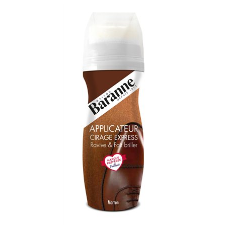 Baranne Applicateur Cirage Express Marron | Ravive la couleur du cuir | Brillance intense | Chaussures et accessoires en cuir |