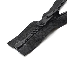 CHAKRAA - 70 cm - #5 mm Maille - Fermeture Éclair Réversible Injectée Zip à Glissière Séparable Noir