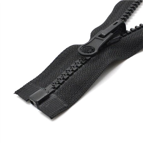CHAKRAA - 70 cm - #5 mm Maille - Fermeture Éclair Réversible Injectée Zip à Glissière Séparable Noir
